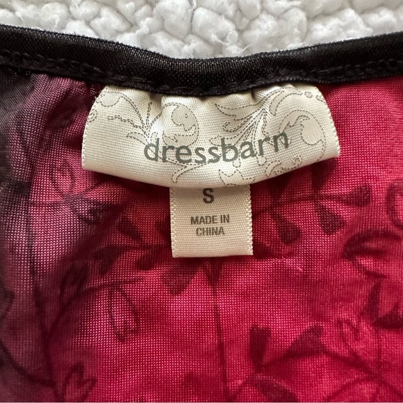 VTG Y2K corset style sheer black red floral lace detail vamp goth whimsigoth S - Picture 5 of 8